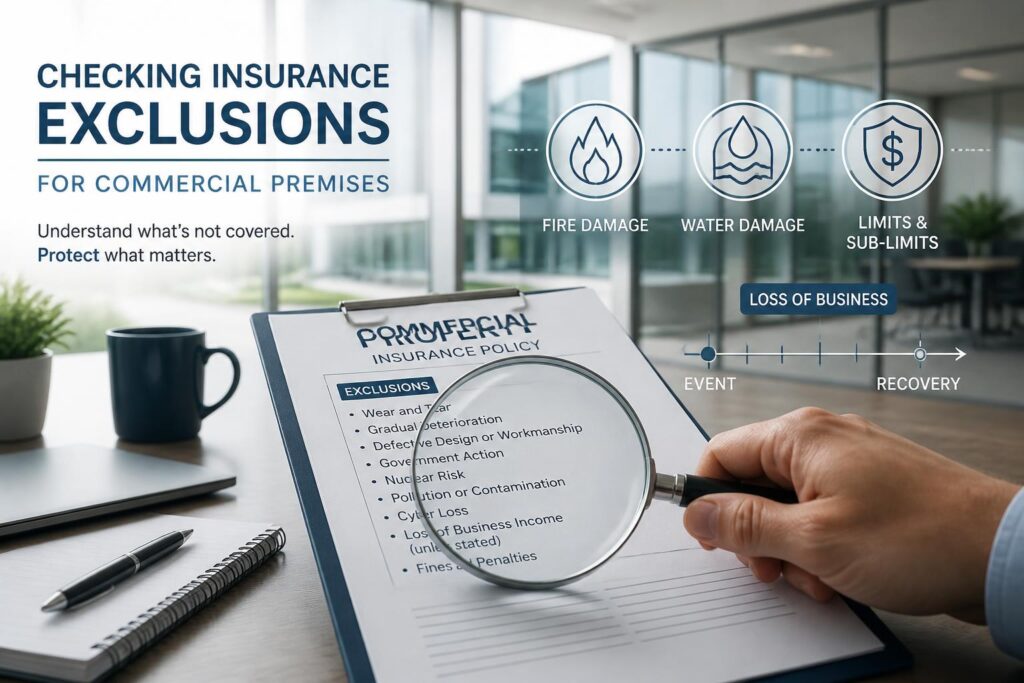 Assurance locaux pro : exclusions, PNO, perte d’exploitation